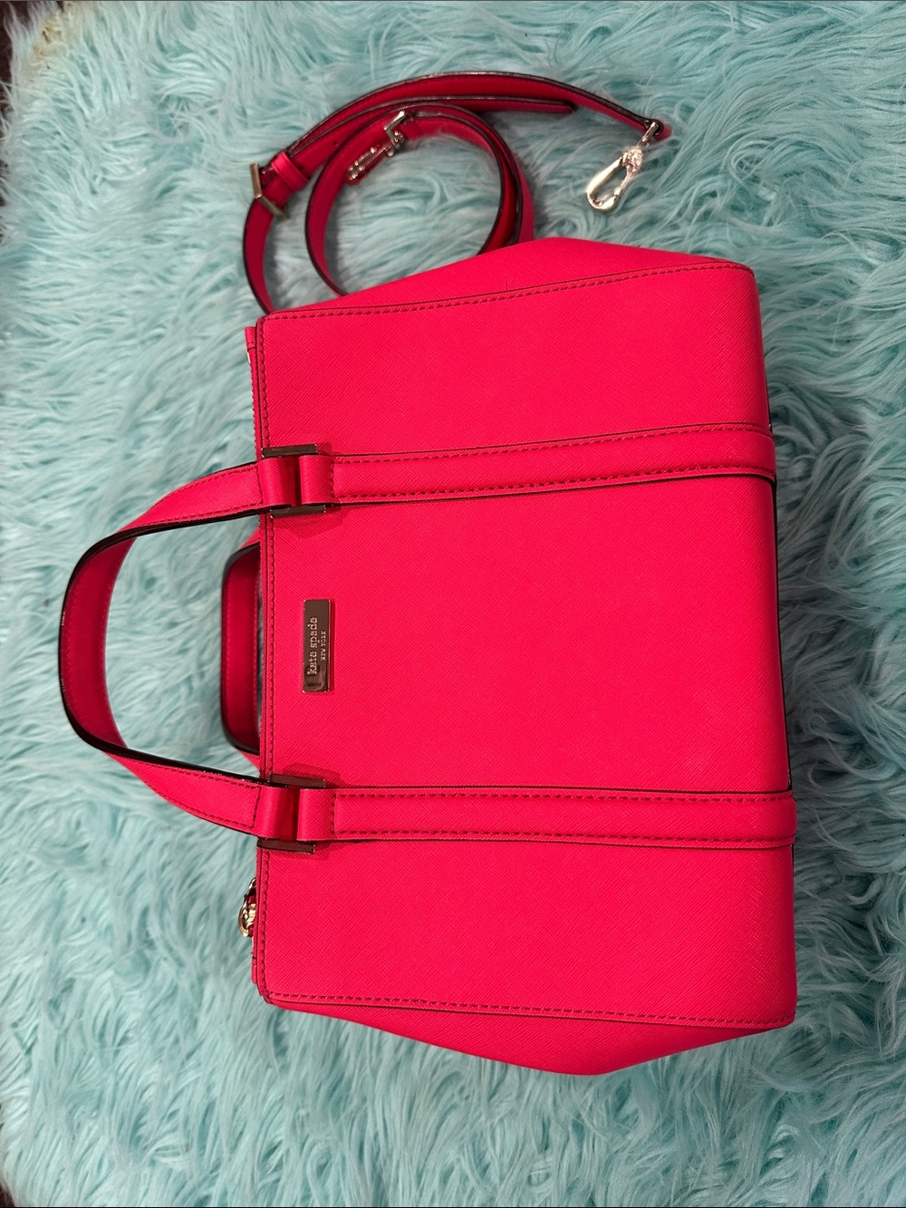 kate spade Bright Pink Structured Satchel with Detachable Strap